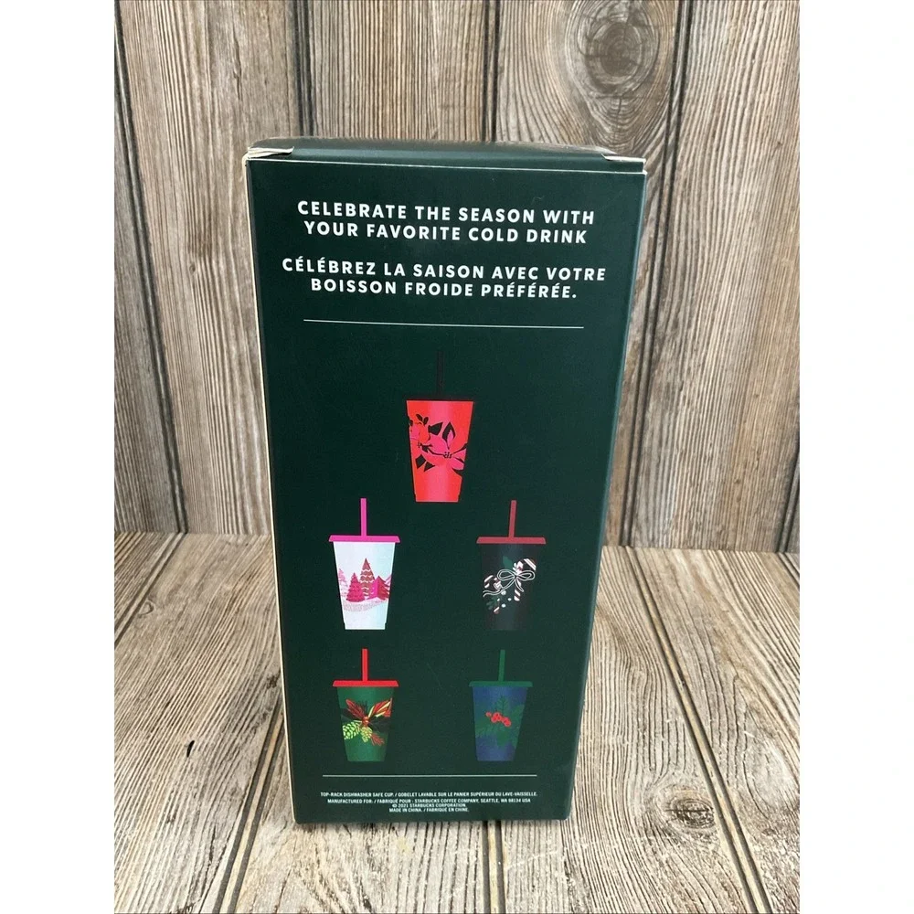 Starbucks Reusable Cold Cups with Lids and Straws - Pack of 5 2021 Holiday